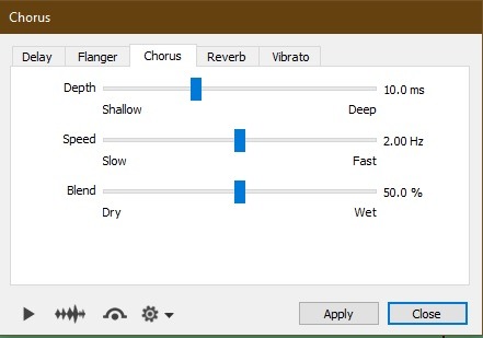 Chorus Adjustment Ocenaudio Chorus Adjustment Ocenaudio