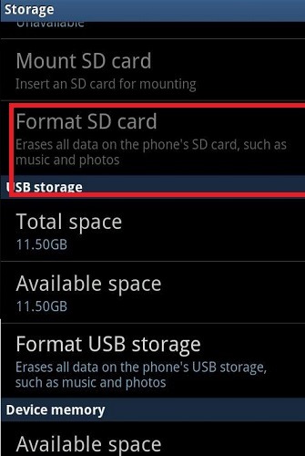 Samsung Galaxy Format Sd Card Samsung Galaxy Format Sd Card