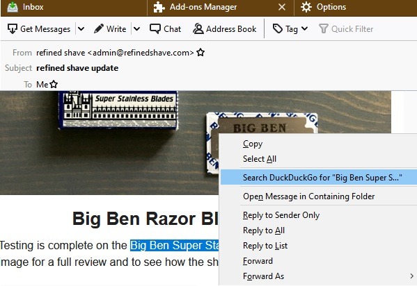 Search With Duckduckgo Thunderbird
