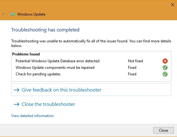 Windows Error Found 1903 Updates