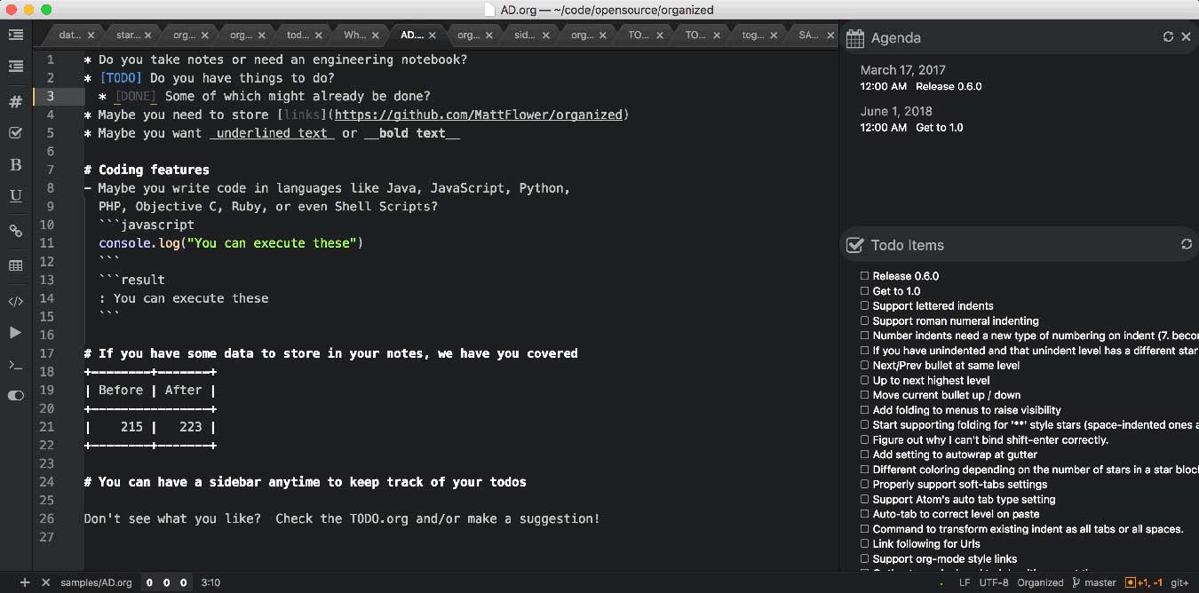 Atom Productivity Add Ons Organized