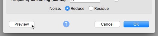 Audacity Noise Removal Effect Pane Preview