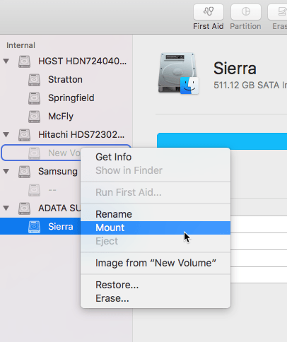 Disk Mounting Problem Macos Disk Utility Mount