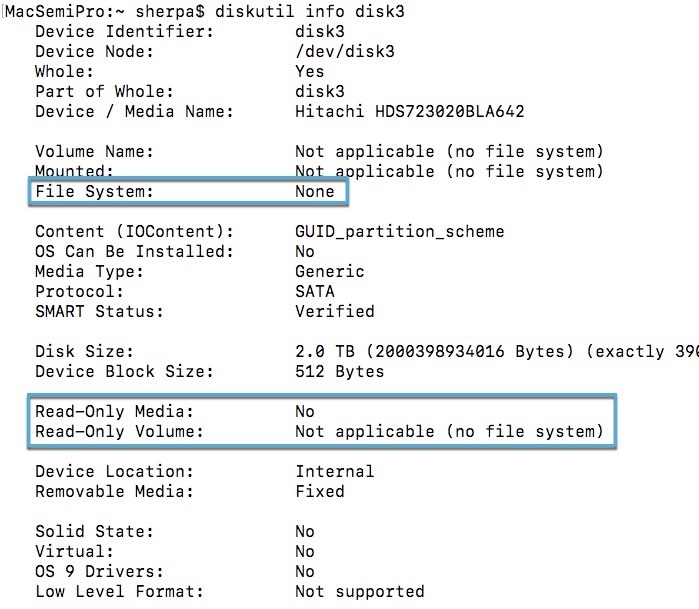 Disk Mounting Problems Macos Formatting Diskutil Info