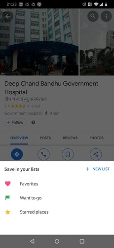 Google Maps Save Lists