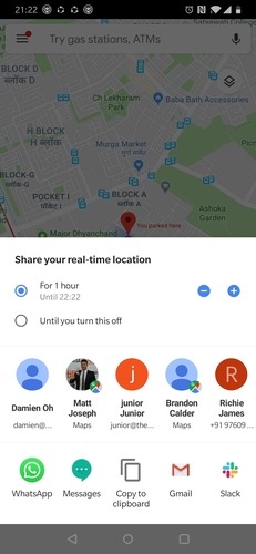 Google Maps Share Location
