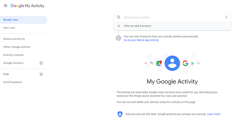 Google Personal Data Activity 1 Homepage