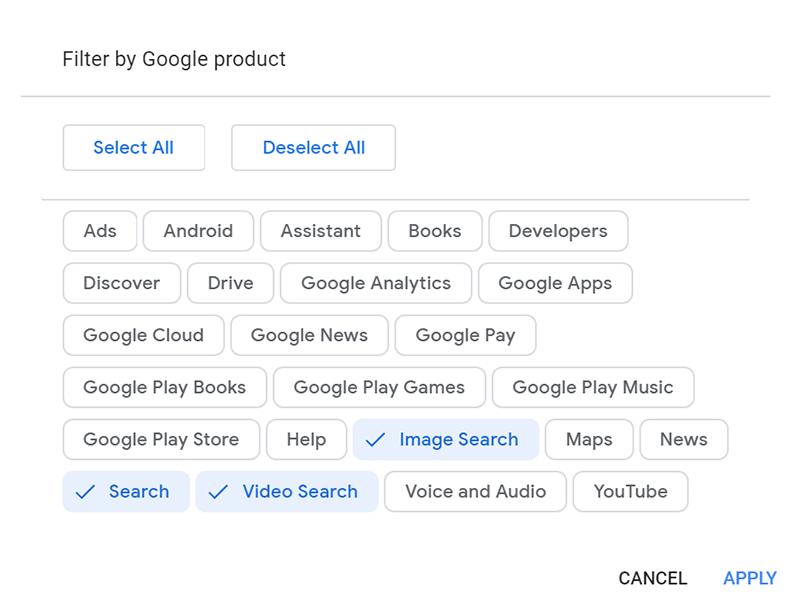 Google Personal Data Search 1 Filters