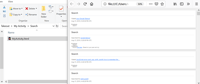 Google Personal Data Search 3 Takeout