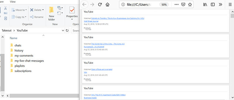 Google Personal Data Youtube 3 Takeout