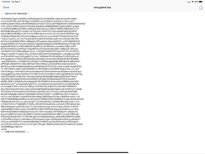 iPGMail Encrypted Text