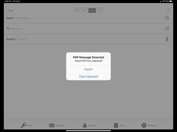iPGMail Import Clipboard