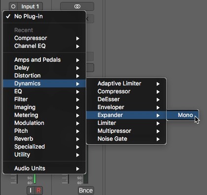 Logic Pro X Noise Removal Expander Effect
