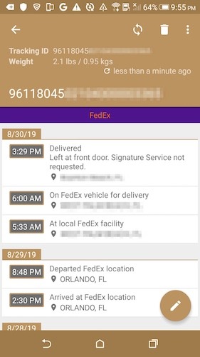Tracking Package Delivery Smartphone Deliveries Android