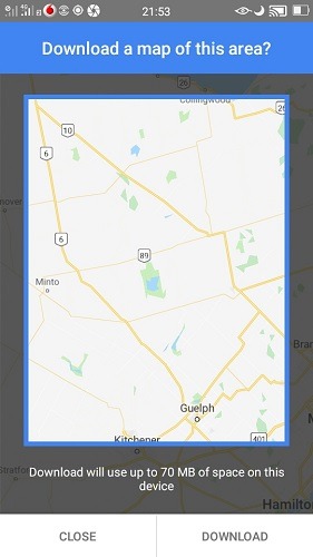 Download Map Mb Consumed