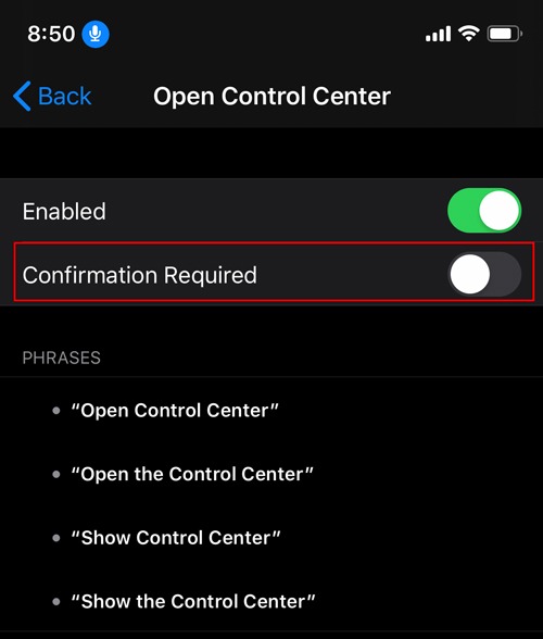 Enable Voice Control Ios Confirmation Required