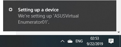 Setting Up Device Asus Smart Display Right System Tray
