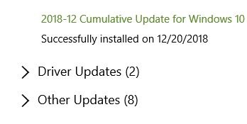 View Updated Drivers Driver Updates Dropdown