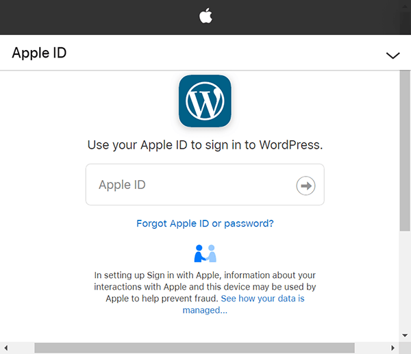 Apple Sign In WordPress Apple Sign In WordPress
