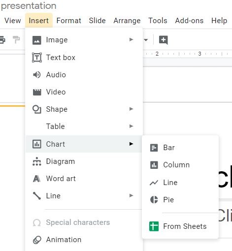 Chart Google Slides Insert Chart