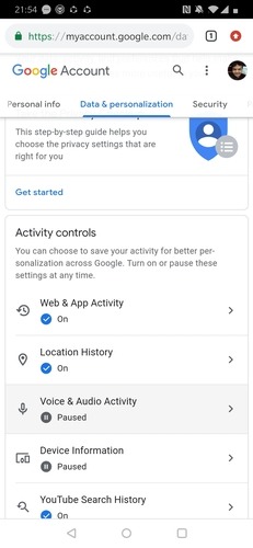 Chrome Web Activity Controls