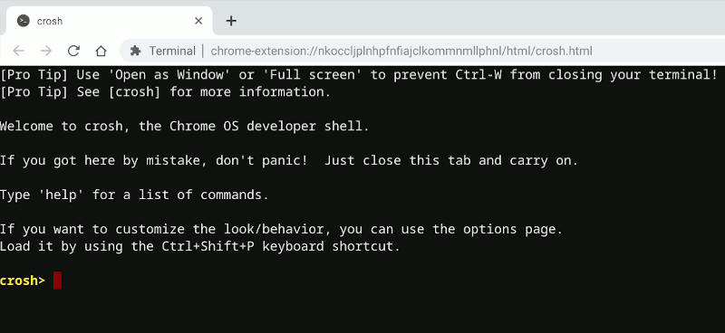 Chromeos Crosh Terminal Chromeos Crosh Terminal