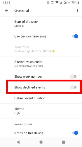 Get Rid Of Spam Google Calendar Declined Events Phone