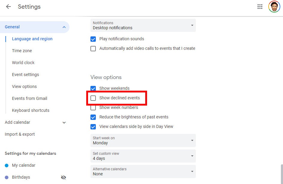 Get Rid Of Spam Google Calendar Show Declined Events