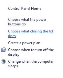 Hibernate Power Option Closing Lid
