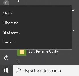 Hibernate Power Option Hibernate Present
