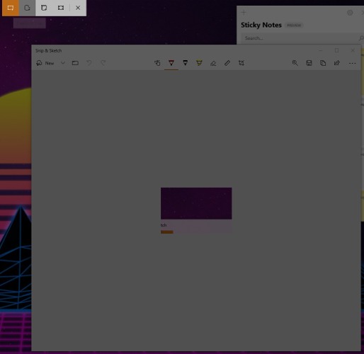 Take Screenshot Windows 10 Snip Sketch