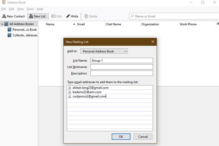 Adding Contacts To A Group In Thunderbird