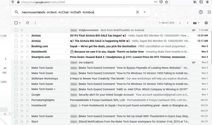 Archived Messages Search Syntax