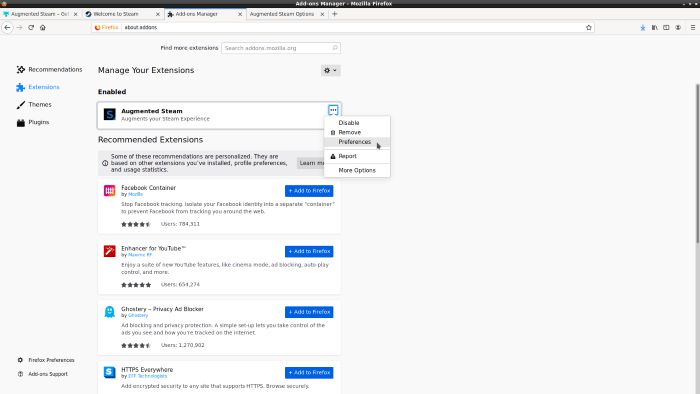 Augmented Steam Preferences