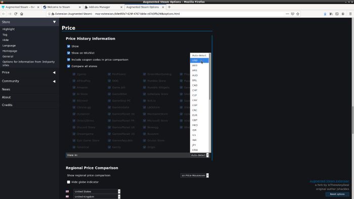 Augmented Steam More Options