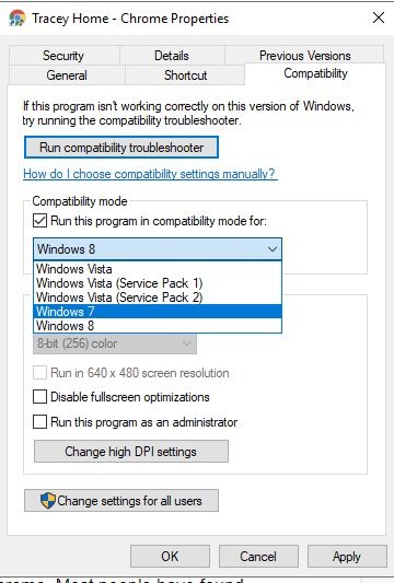 Chrome Black Screen Compatibily Windows Version