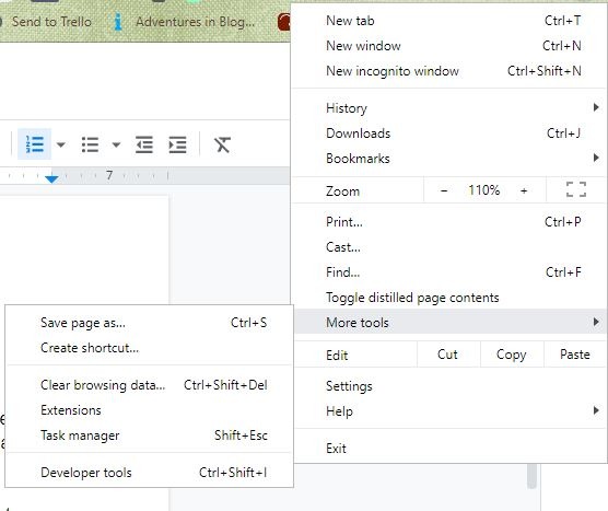 Chrome Black Screen Extensions Setting More Tools
