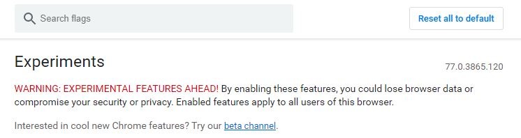 Chrome Black Screen Flags
