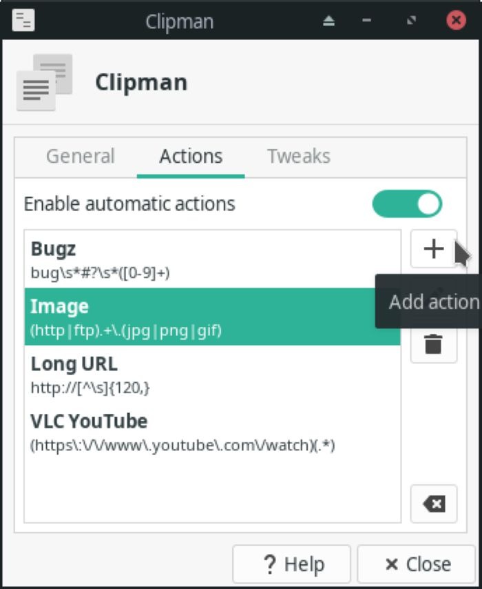 Clipman Add New Action Clipman Add New Action