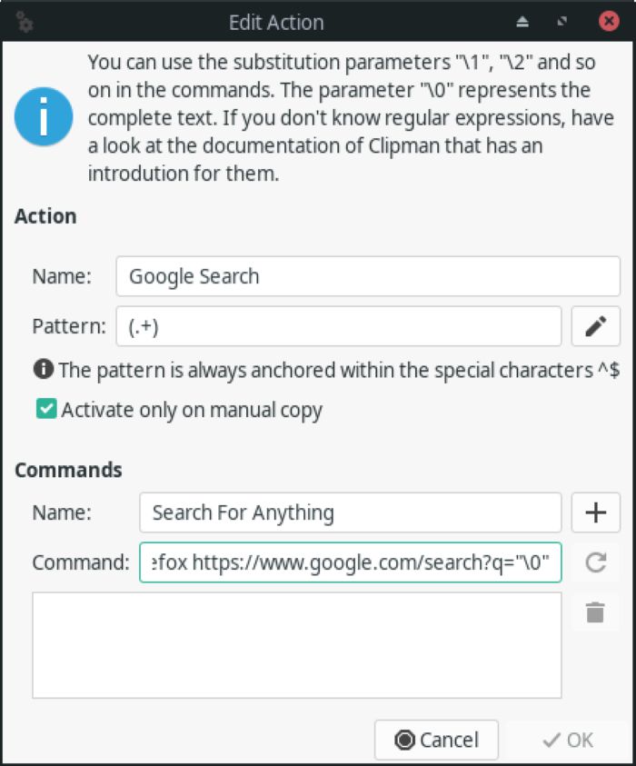 Clipman Edit Action Command Clipman Edit Action Command