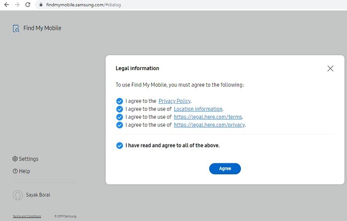 Find My Mobile Samsung Homescreen