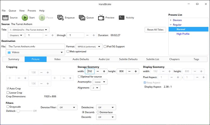 Handbrake For Quality Or Speed 002