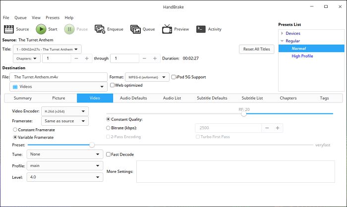 Handbrake For Quality Or Speed 003