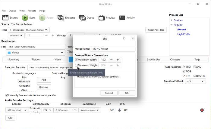 Handbrake For Quality Or Speed 005