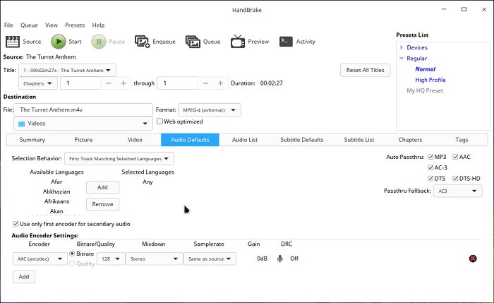 Handbrake For Quality Or Speed 006