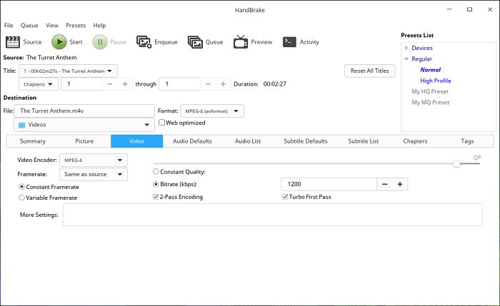 Handbrake For Quality Or Speed 007