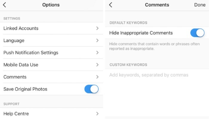 Instagram Filtercomments