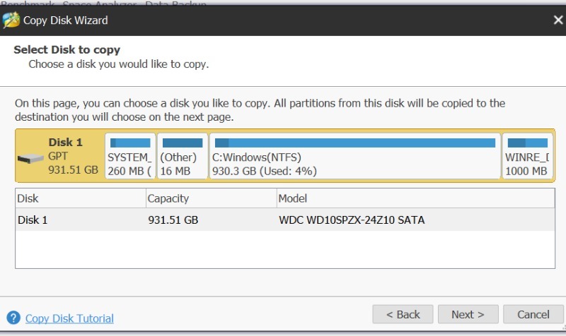 Install New Ssd Select Disk To Copy