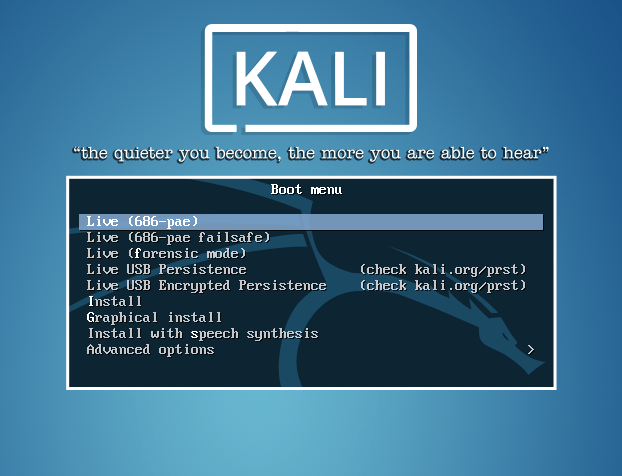 Kali Linux Boot Screen