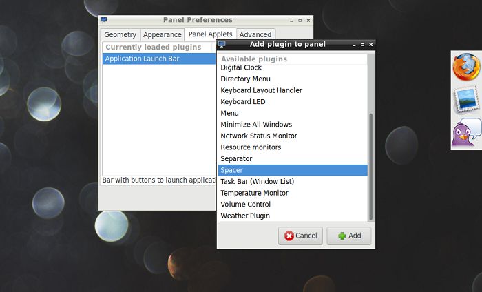 Lxde Panels As Launchers Add Spacer